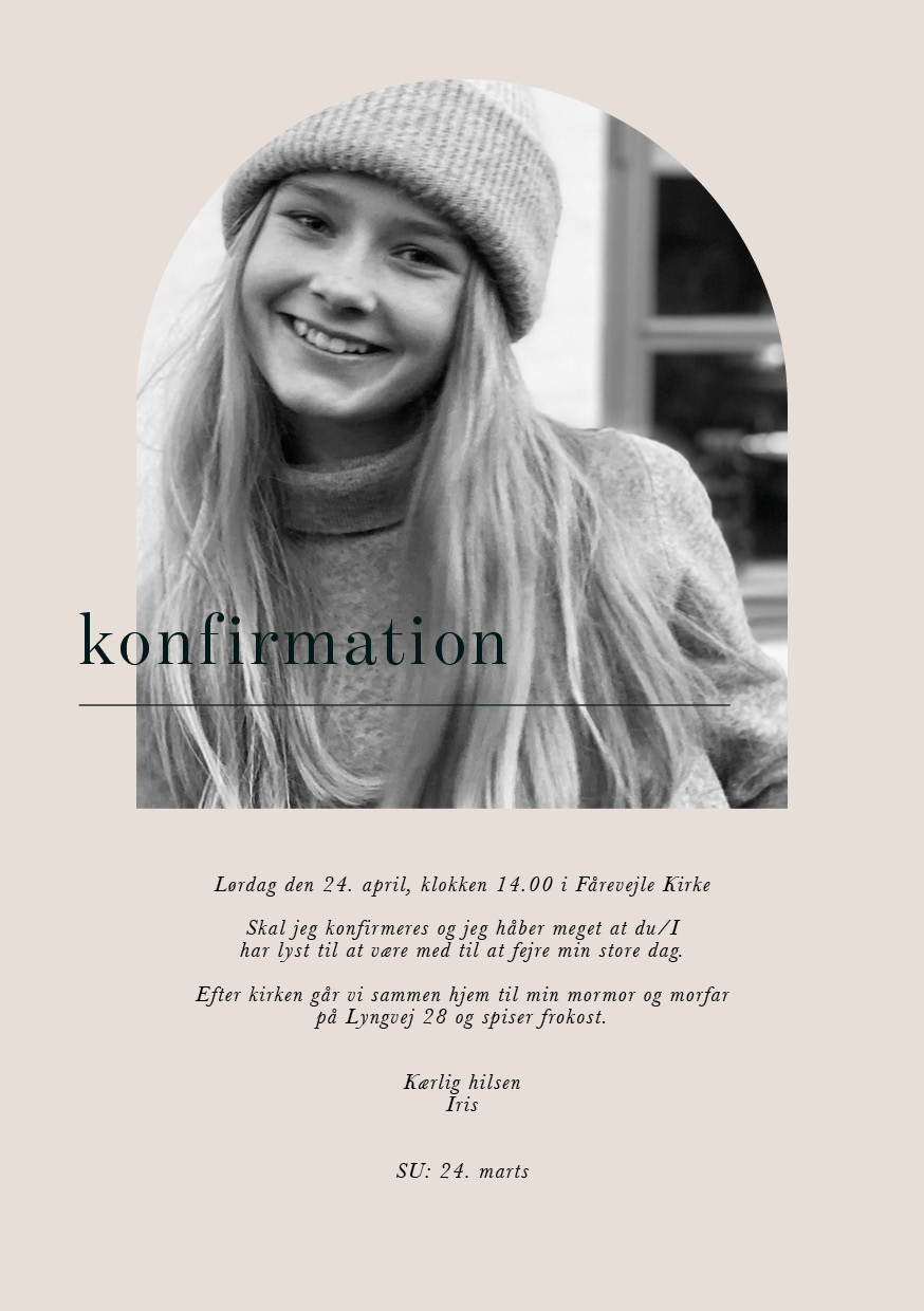 Konfirmation - Iris Konfirmationsinvitation